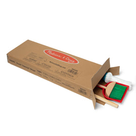 Melissa & Doug dust sweep mop brush supports role play and hand-eye coordination.