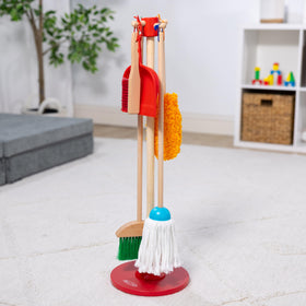 Melissa & Doug dust sweep mop set encourages independent cleanup activities at home.