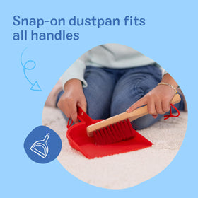 Melissa & Doug dust sweep mop storage stand helps keep play space tidy.
