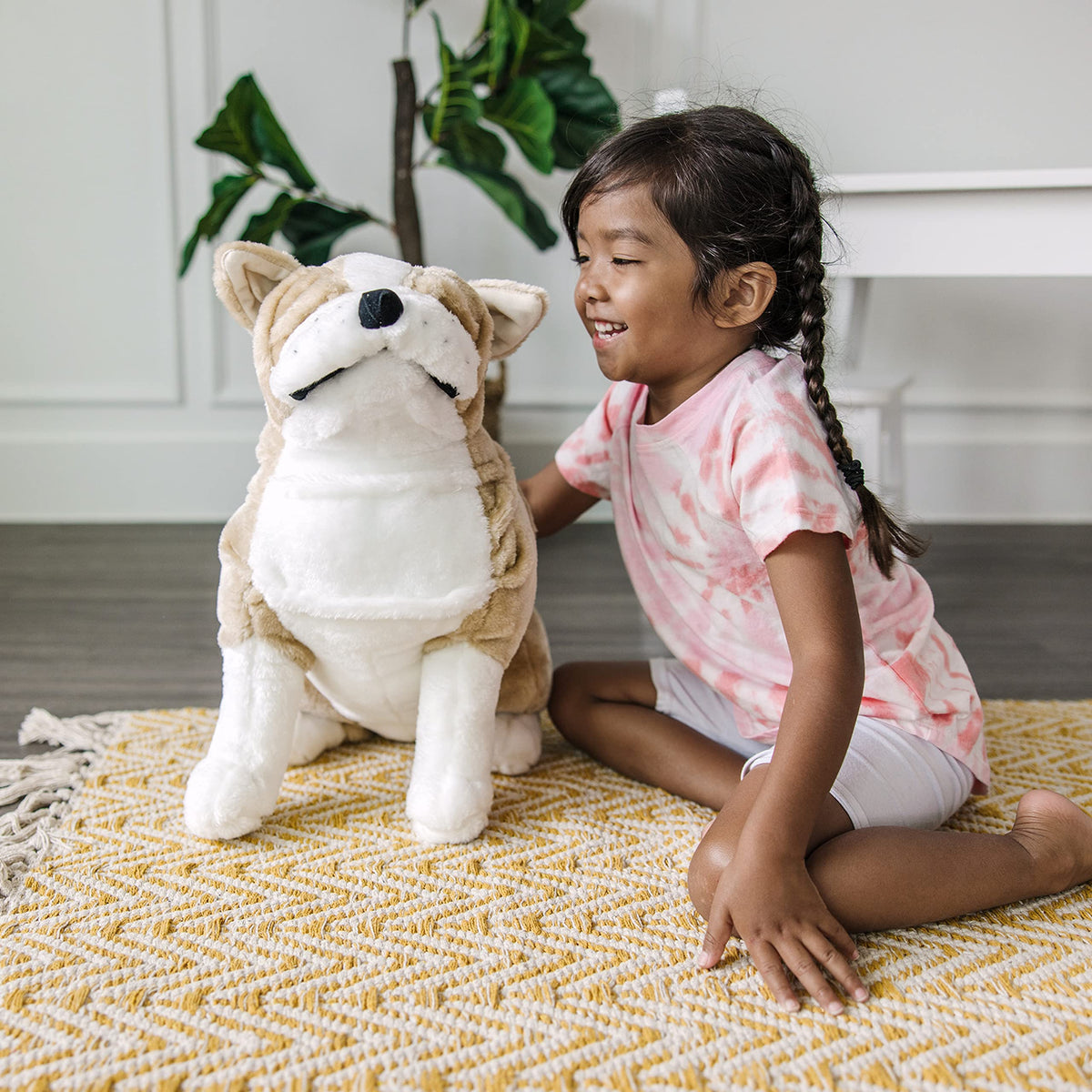 Melissa &amp; Doug english bulldog face details bring lifelike character for storytelling.
