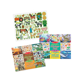 Melissa & Doug Farm sticker pad scene with barnyard characters for hands-on exploration.