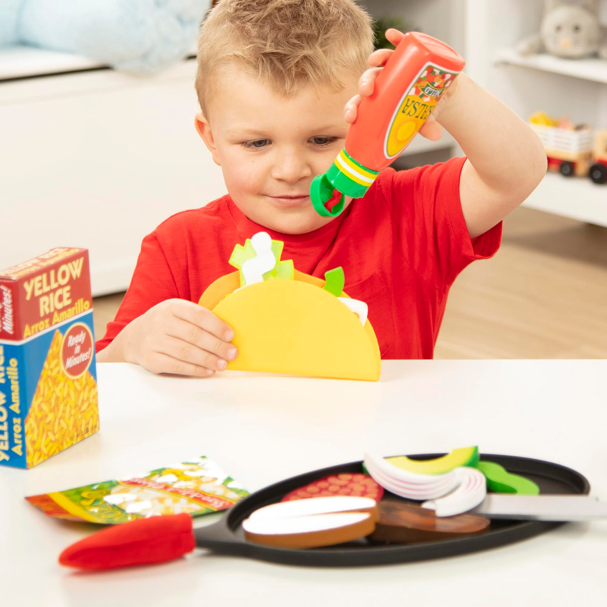 Melissa & Doug Fill & Fold salsa and hot sauce bottles for playful squirts