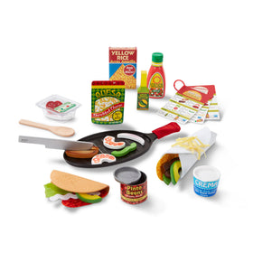Melissa & Doug Fill & Fold taco set on skillet inspires imaginative cooking play