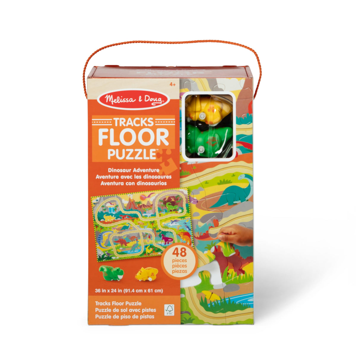Melissa & Doug finished puzzle layout showing a winding prehistoric landscape