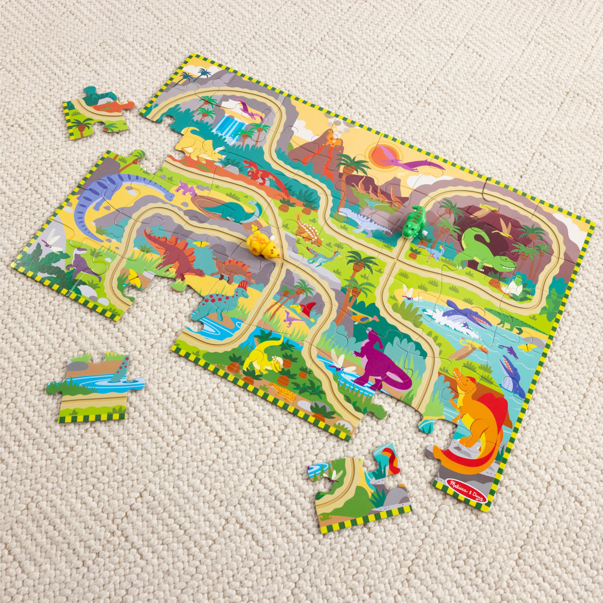 Melissa & Doug finished puzzle measures 3 by 2 feet for group play