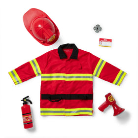 Melissa & Doug fire chief accessories support flexible storytelling and varied pretend scenarios.