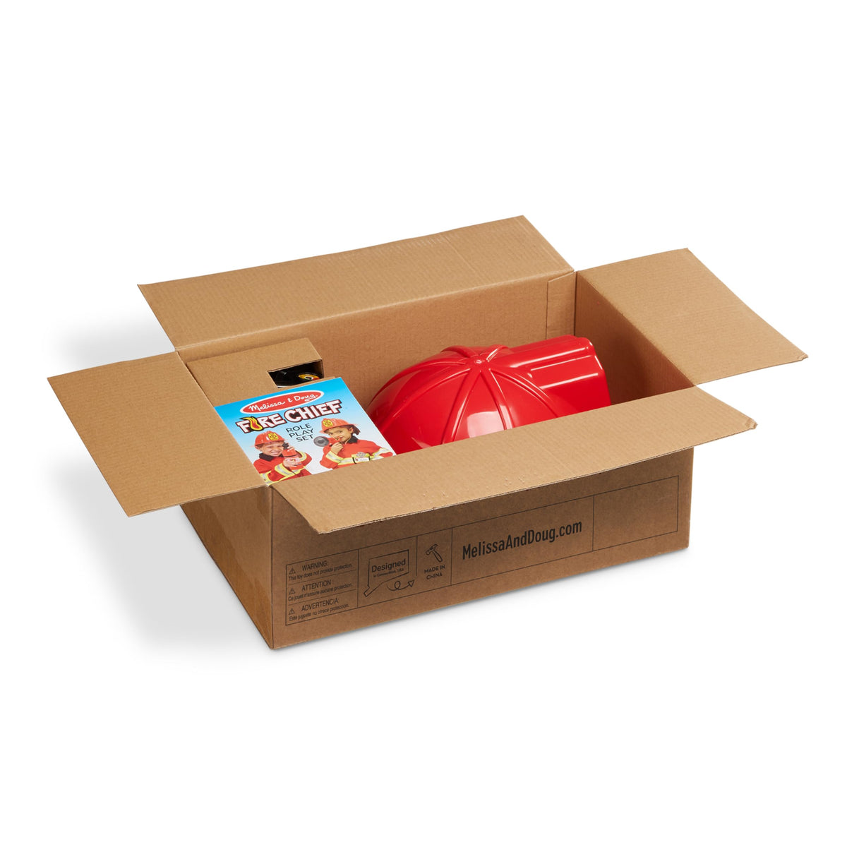 Melissa & Doug Fire Chief role-play kit invites screen-free, imaginative play sessions.