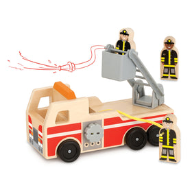 Melissa & Doug firefighters hold the hose for interactive firefighting scenes