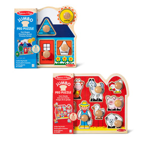 First Shapes pieces under pictures, Melissa & Doug, helps kids learn categories