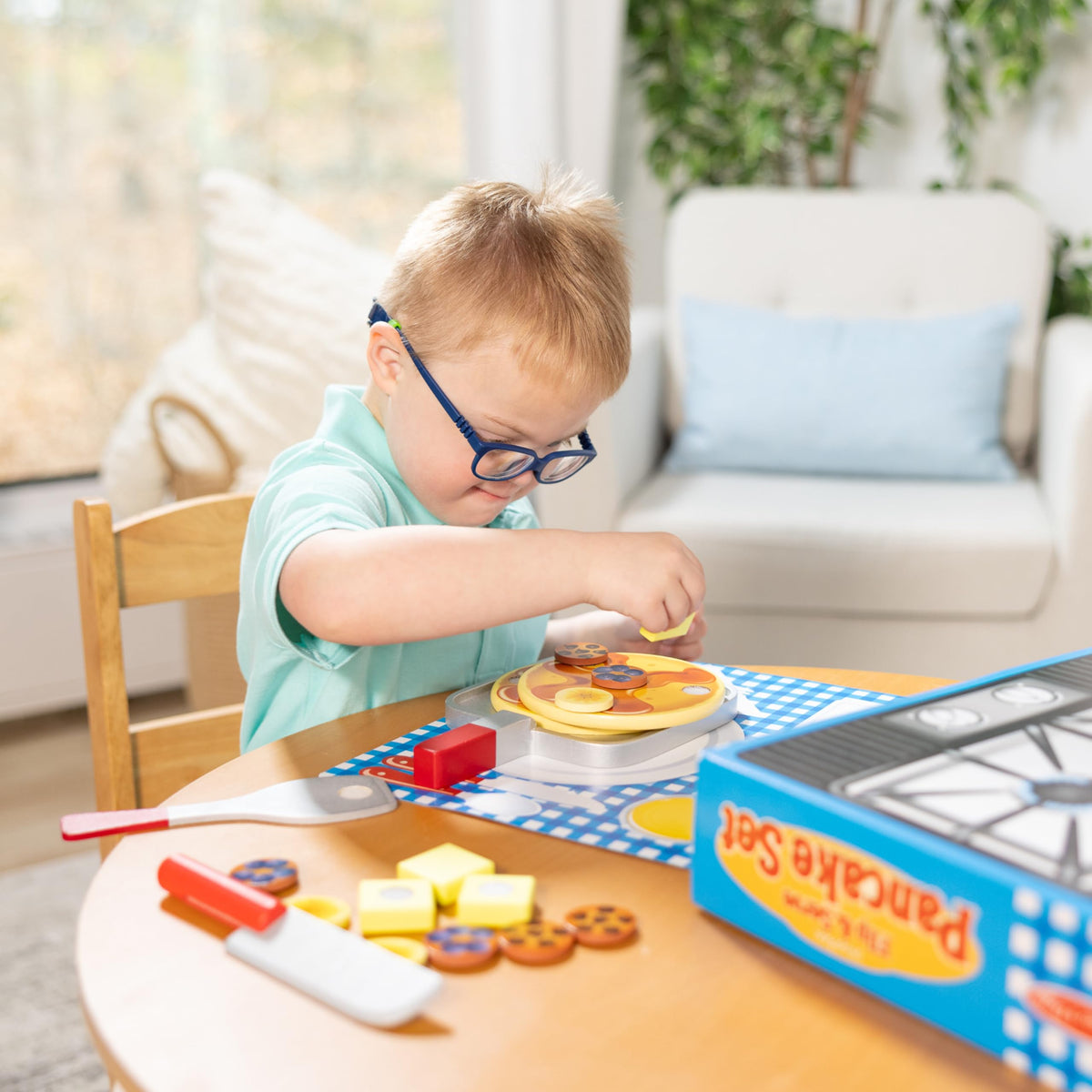 Melissa & Doug Flip and Serve Pancake Set toppings disks for pretend toppings