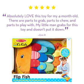 Durable, surface-washable fabric keeps Flip Fish ready for daily use