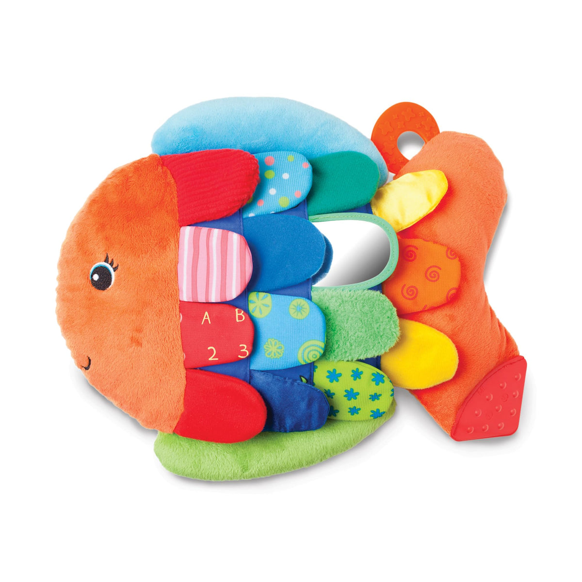 Melissa & Doug Flip Fish toy with squeaker tail encourages grasping and auditory play