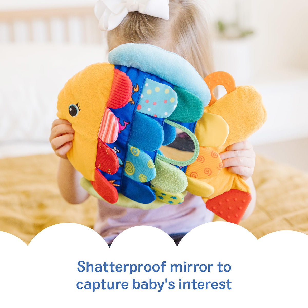 Bright colors help Flip Fish capture attention during snuggles