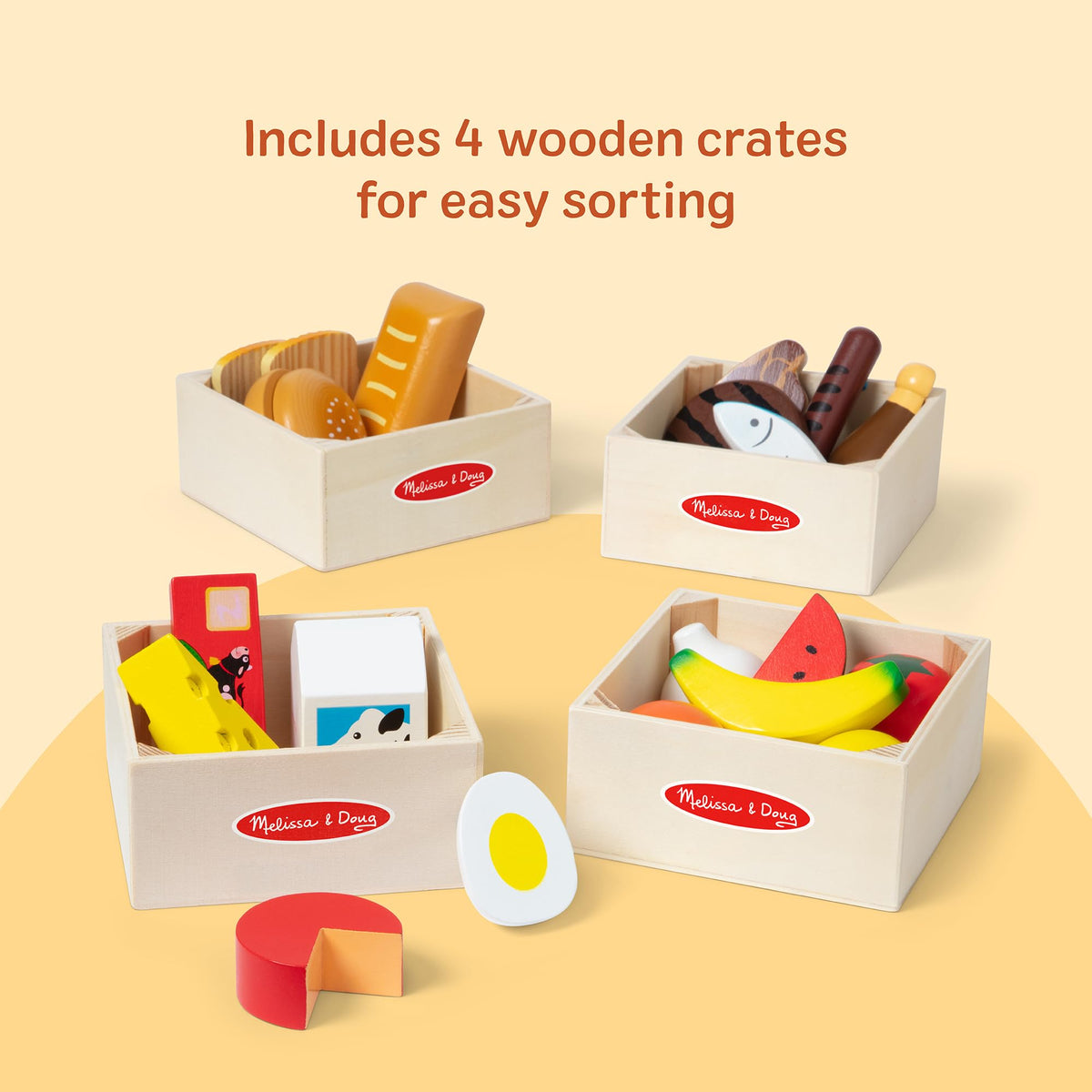 Melissa & Doug Food Groups bread loaf for grains sorting and meal assembly.