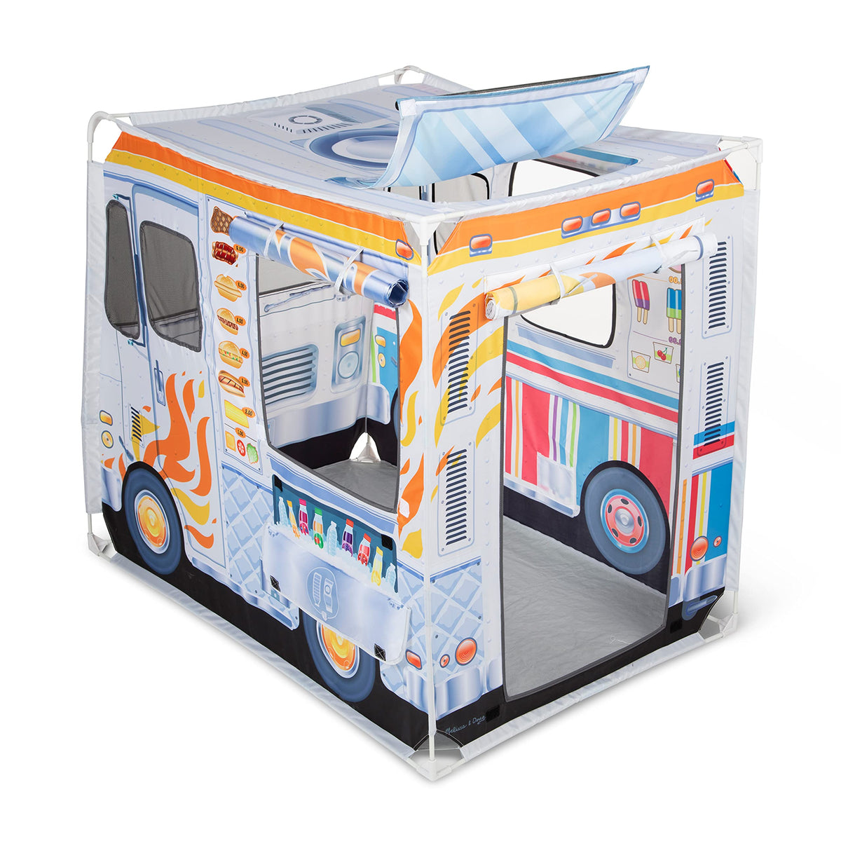 Melissa & Doug fabric food truck front mesh windows invite peek-through play