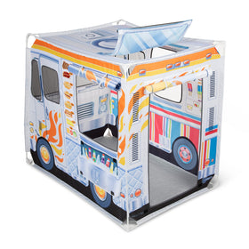 Melissa & Doug fabric food truck front mesh windows invite peek-through play