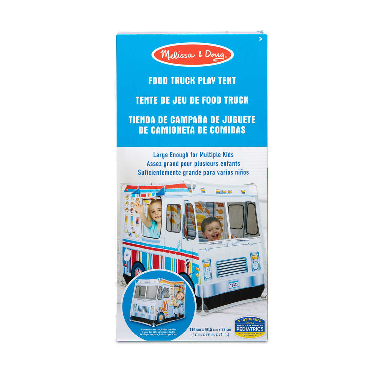 Double-sided Melissa & Doug menu card enhances ordering and imaginative scenarios