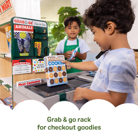 Melissa & Doug toy cans with lids encourage open-ended food play.