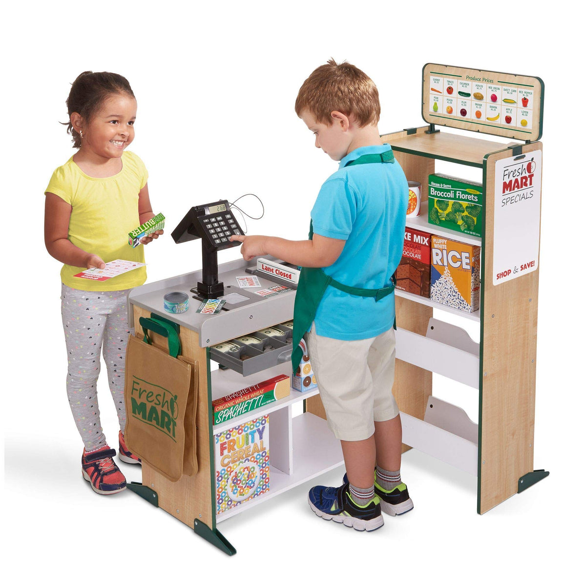 Melissa & Doug grab-and-go rack supports quick, on-the-go shopping scenarios.