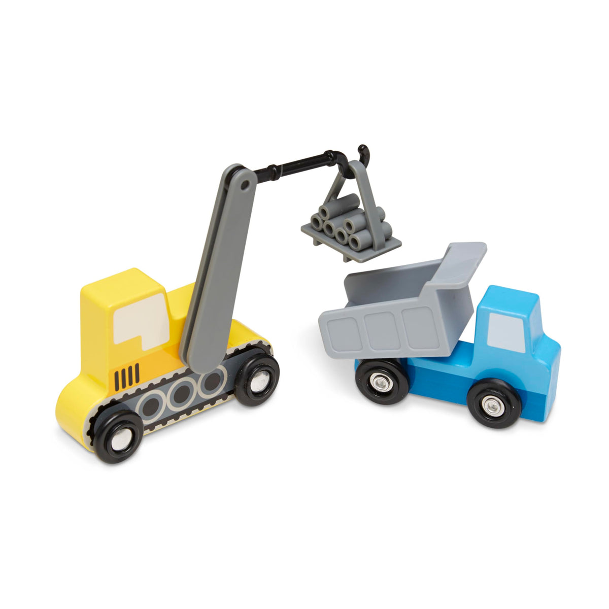 Melissa & Doug wooden front loader encouraging hands-on construction pretend tasks