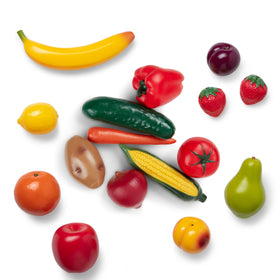 Melissa & Doug fruit display for pretend kitchen or grocery station.