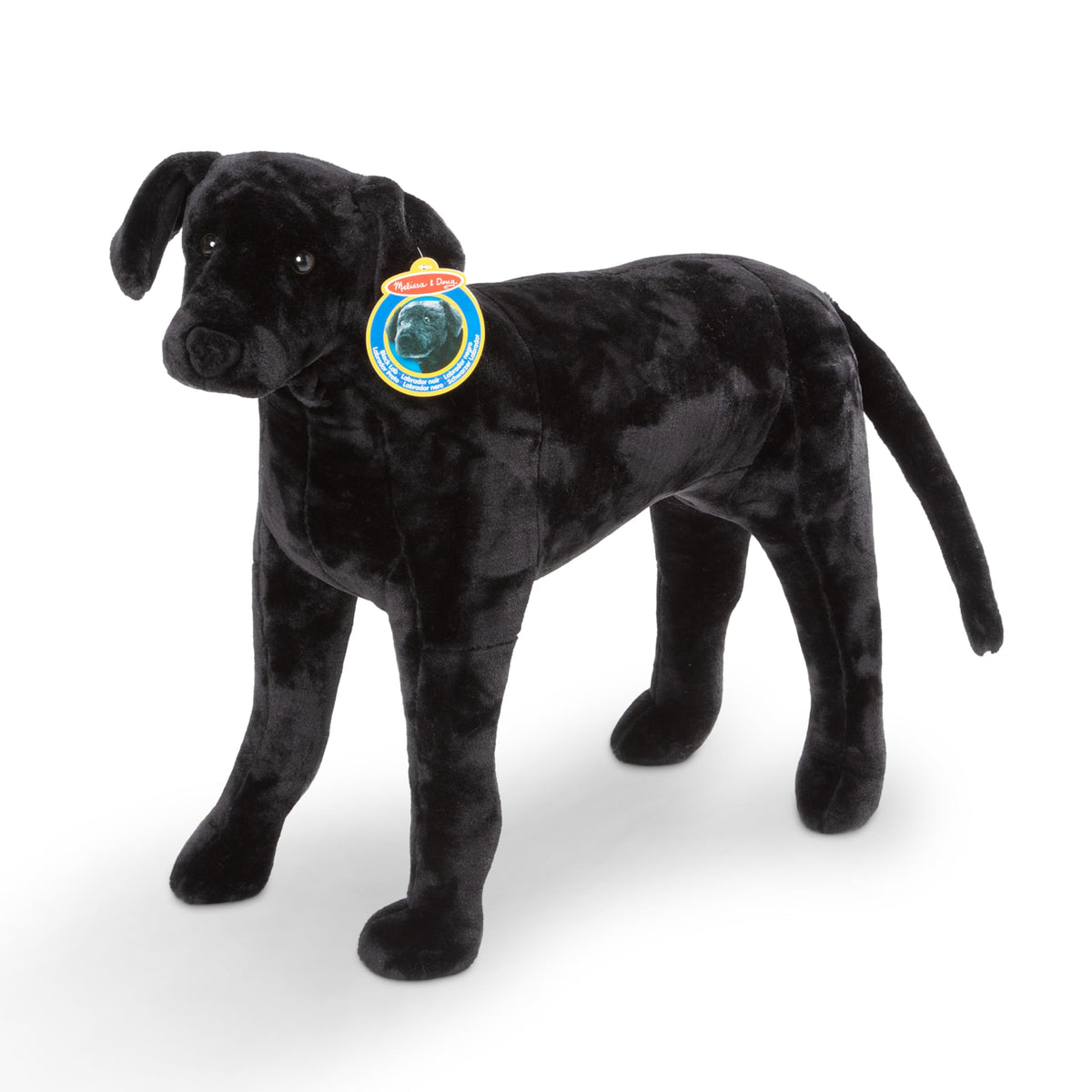 Soft plush texture of Melissa and Doug giant black lab close-up fur