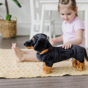 Melissa and Doug giant dachshund stuffed animal great gift idea for animal lovers.