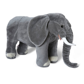 Melissa & Doug giant elephant standing plush for lifelike play and cuddly fun.