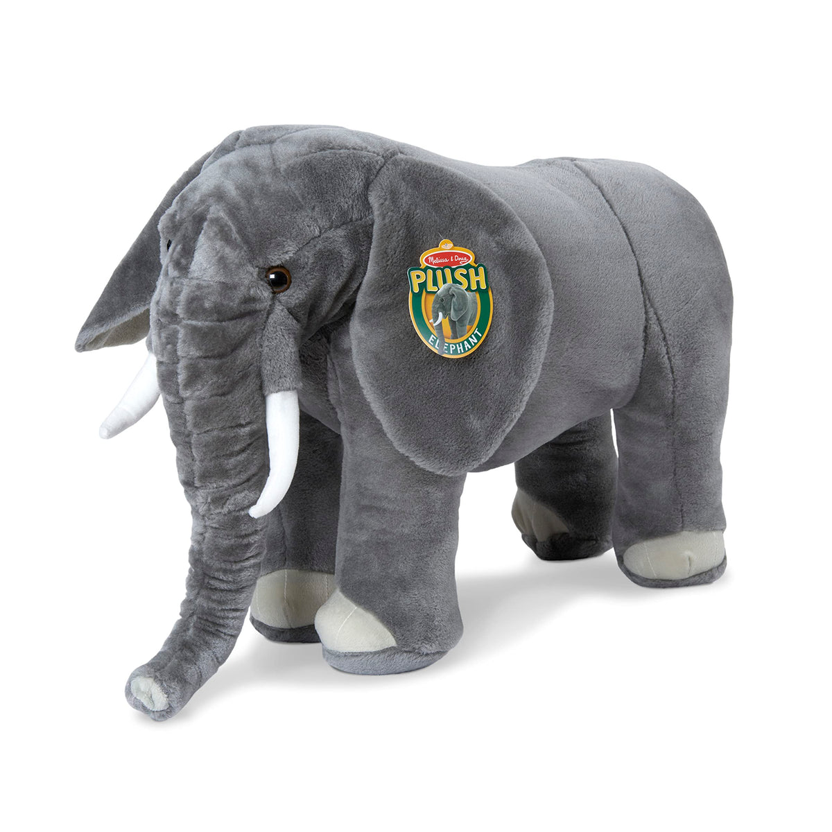 Melissa & Doug elephant sturdy interior structure supports long-lasting hugs.