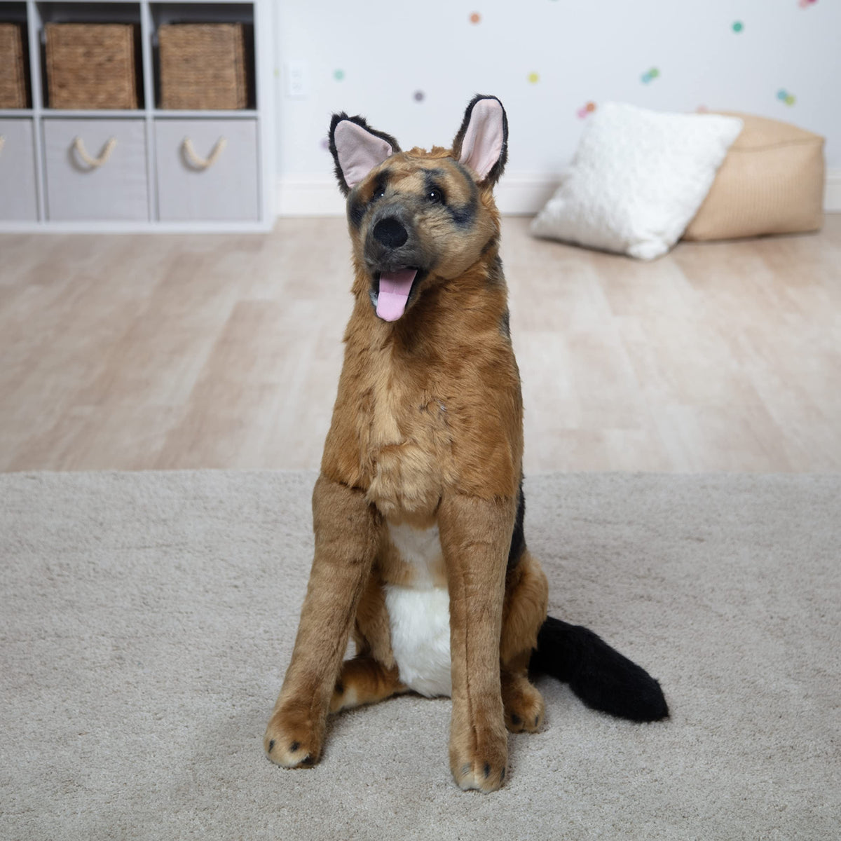 Melissa & Doug Giant German Shepherd care instructions and durable materials