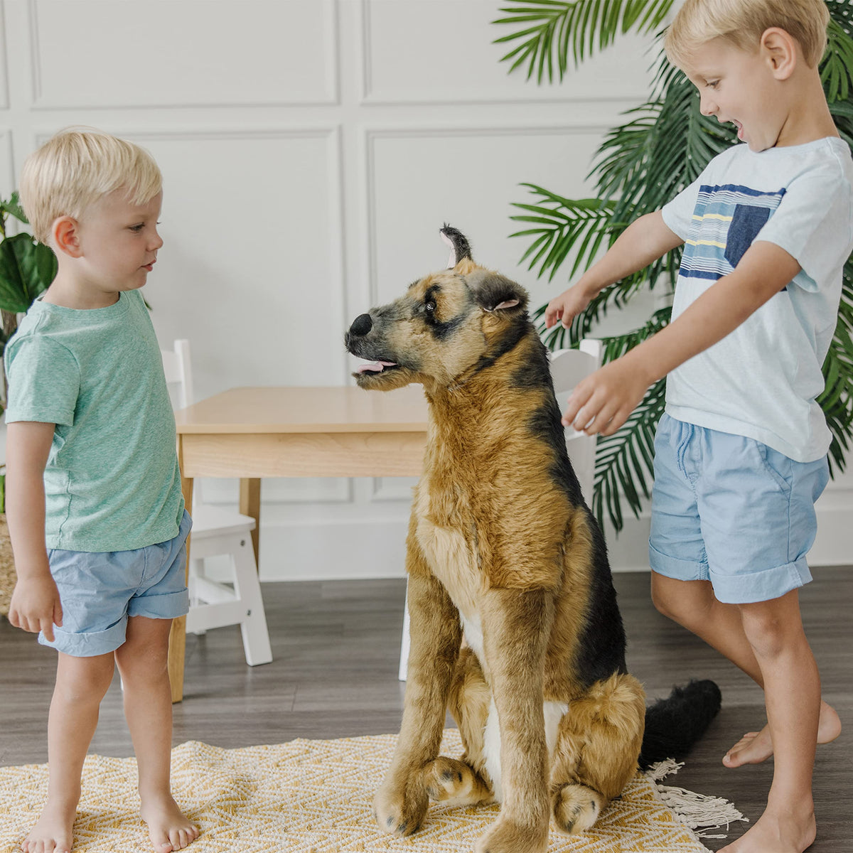 Melissa & Doug Giant German Shepherd internal frame keeps upright during play