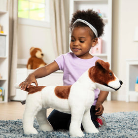 Giant Jack Russell Terrier plush by Melissa & Doug showcases authentic coloring for realism