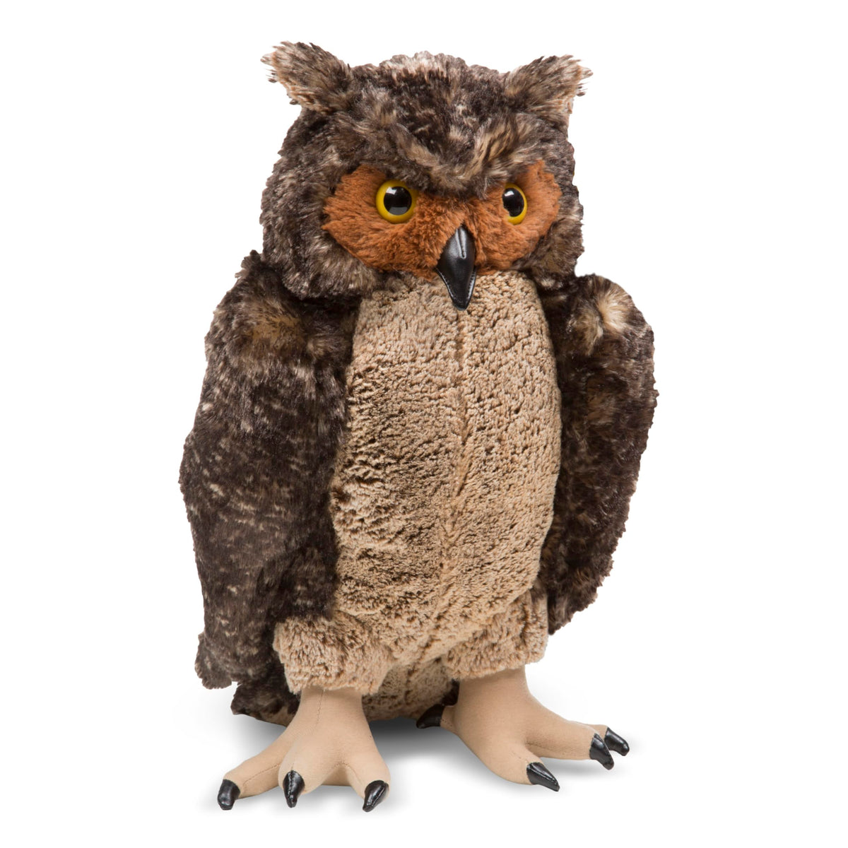 Melissa and Doug Giant Owl plush with lifelike markings for imaginative pretend play