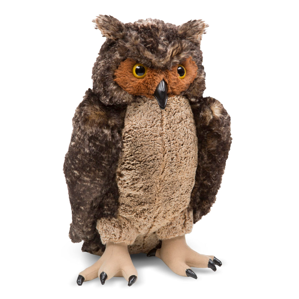 Melissa and Doug Giant Owl plush with lifelike markings for imaginative pretend play