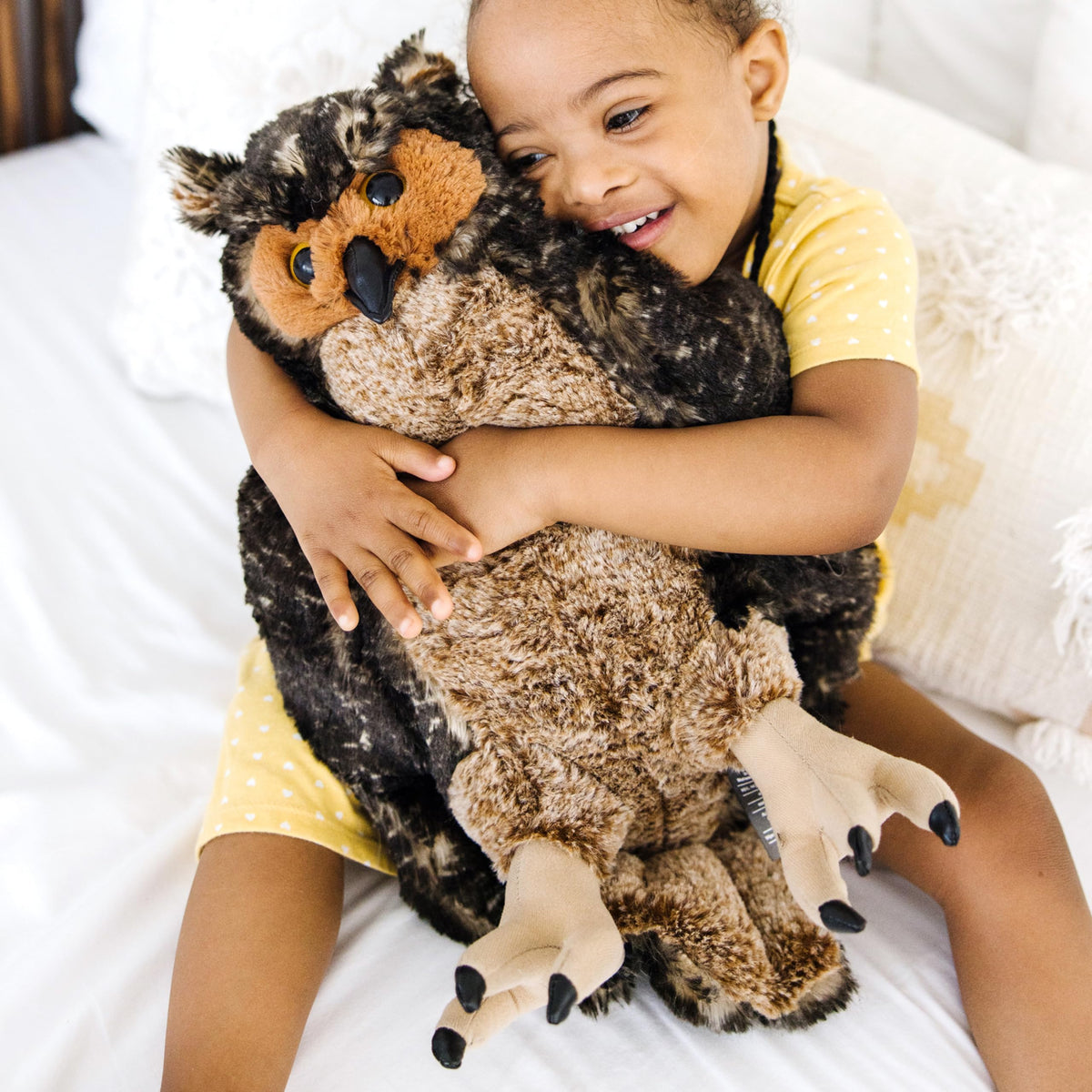 Melissa and Doug Giant Owl soft fabric for cozy hugs during quiet playtime