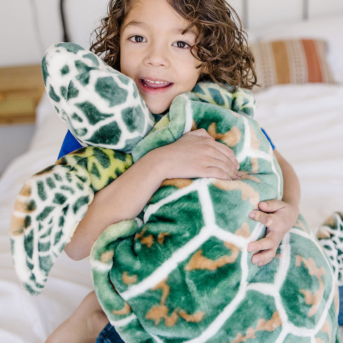 Detail of realistic markings on Melissa & Doug Giant Sea Turtle plush.