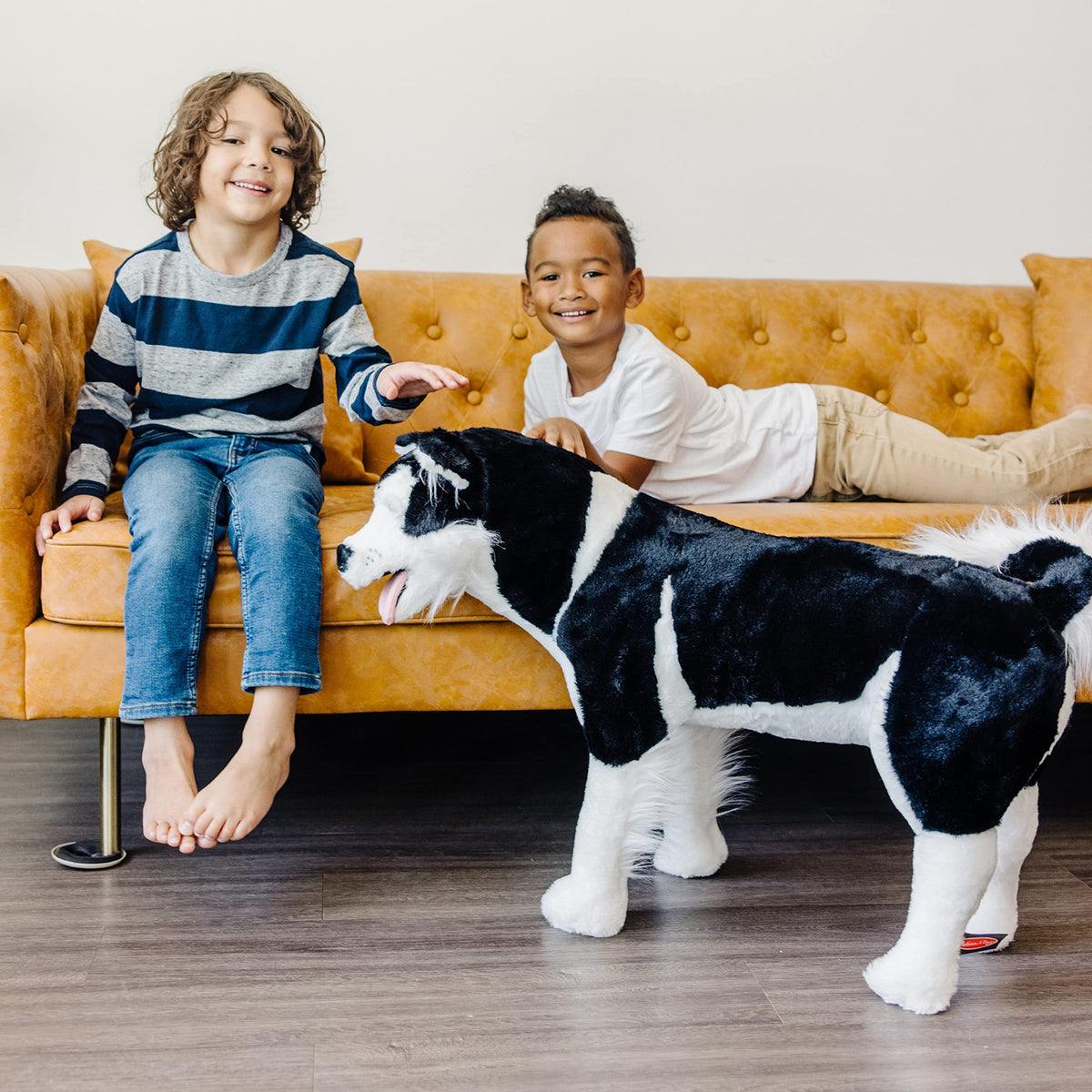 Melissa and Doug Giant Siberian Husky lifelike proportions invite hands-on, screen-free fun.