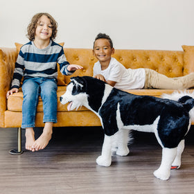 Melissa and Doug Giant Siberian Husky lifelike proportions invite hands-on, screen-free fun.
