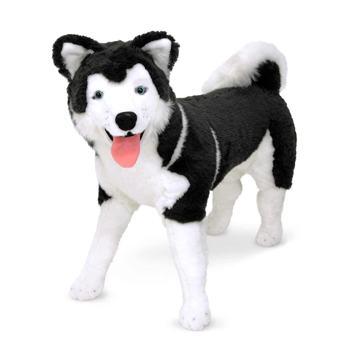 Melissa and Doug Giant Siberian Husky eyes showcase lifelike detail for immersive pretend play.