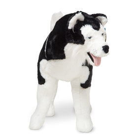 Melissa and Doug Giant Siberian Husky full body image highlights a towering 30 inch size.