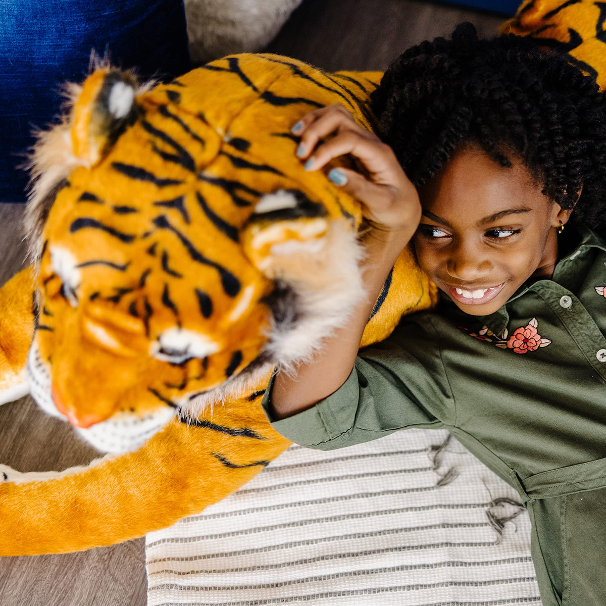 Room decor with Melissa & Doug giant tiger serving as bold focal point
