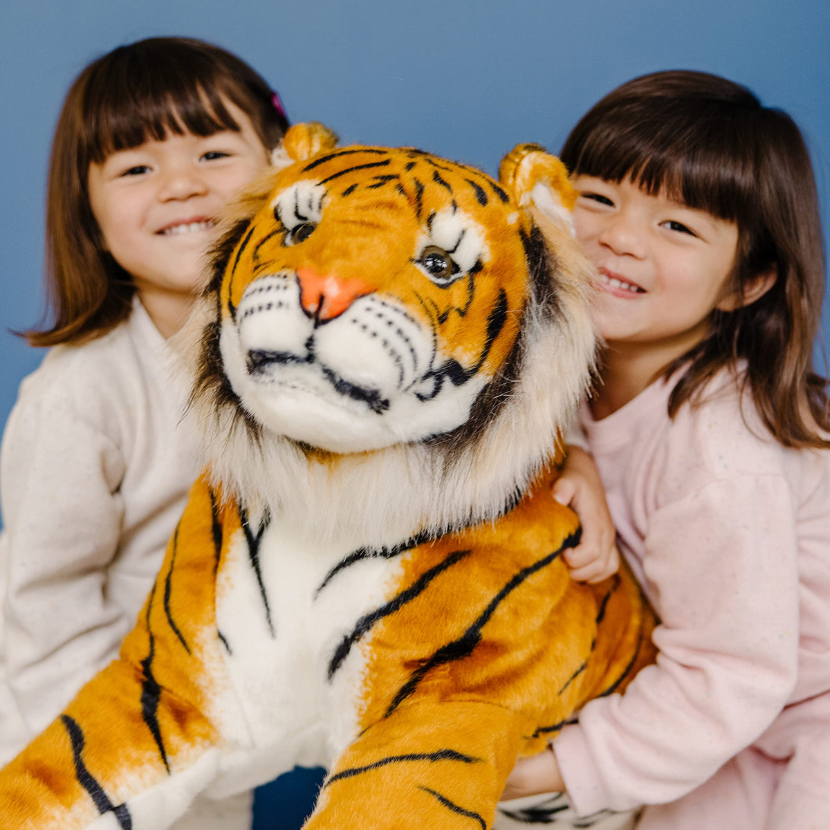 Tail detail of Melissa & Doug giant tiger highlights authentic stripes for realism