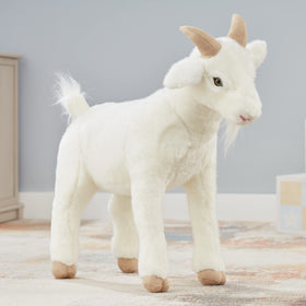 Gift-ready Melissa & Doug goat plush packaging option.