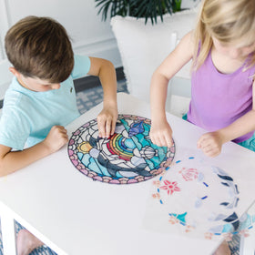 Melissa & Doug grooved frame guides stickers into bubble and swirl textures