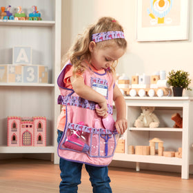 Melissa & Doug Hair Stylist washable jacket and wipe-clean accessories