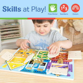 Melissa & Doug latches encourage hand-eye coordination through hands-on play.