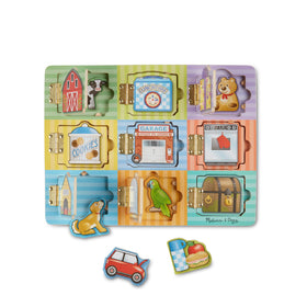Melissa & Doug Hide & Seek Board doors reveal magnets for hands-on exploration