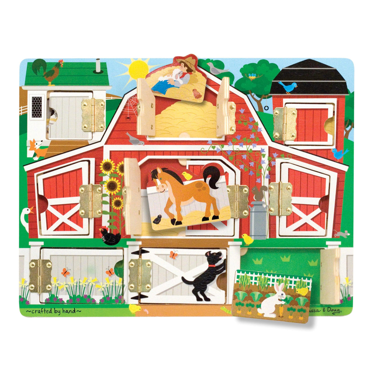 Melissa & Doug Hide and Seek Farm doors reveal magnets for engaging barnyard play