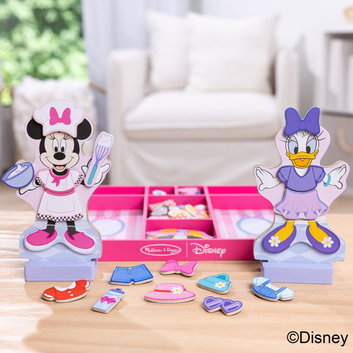 Disney Minnie and Daisy spark imaginative play with magnetic dress-up.