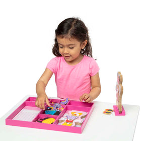 Encourage role play and creative expression with Melissa & Doug Minnie and Daisy dress-up dolls